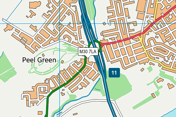 M30 7LA map - OS VectorMap District (Ordnance Survey)