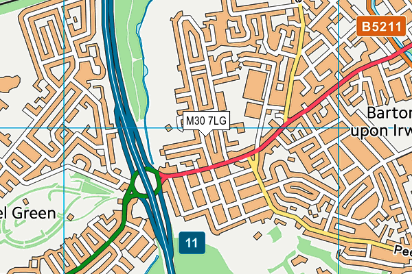 M30 7LG map - OS VectorMap District (Ordnance Survey)