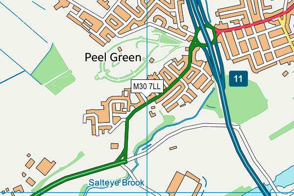 M30 7LL map - OS VectorMap District (Ordnance Survey)