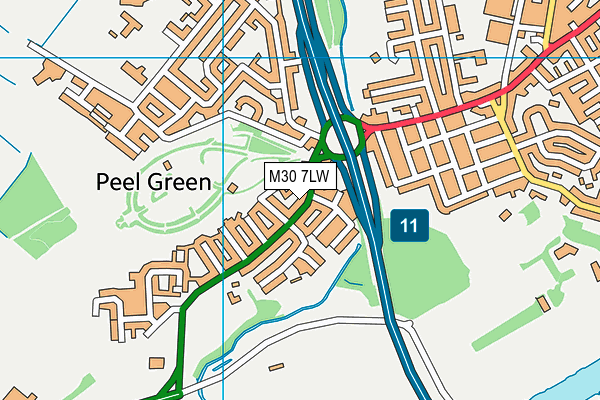 M30 7LW map - OS VectorMap District (Ordnance Survey)