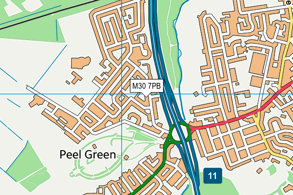 M30 7PB map - OS VectorMap District (Ordnance Survey)