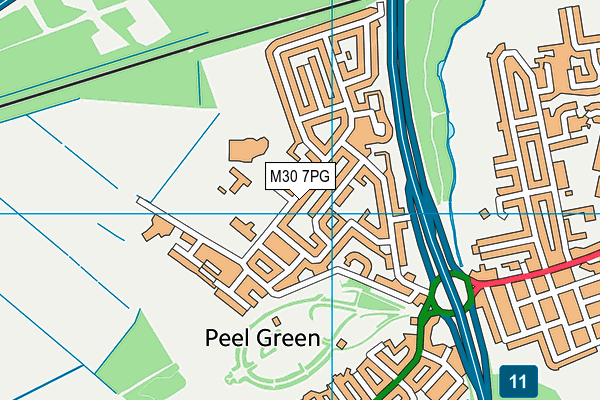 M30 7PG map - OS VectorMap District (Ordnance Survey)