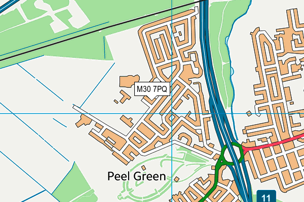 Salford City Academy map (M30 7PQ) - OS VectorMap District (Ordnance Survey)