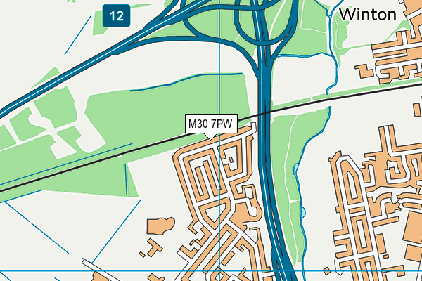 M30 7PW map - OS VectorMap District (Ordnance Survey)