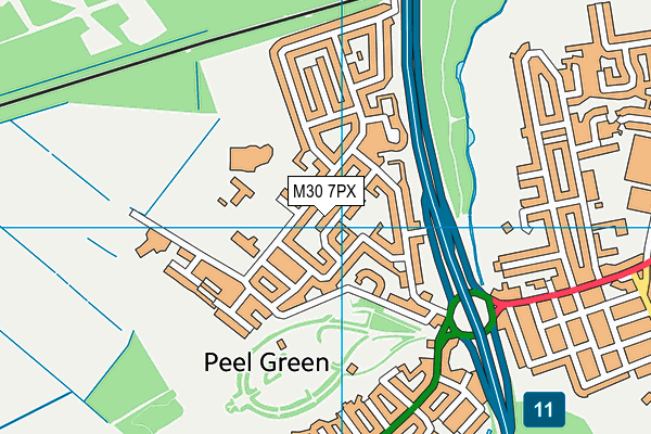 M30 7PX map - OS VectorMap District (Ordnance Survey)