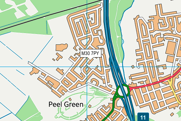 M30 7PY map - OS VectorMap District (Ordnance Survey)