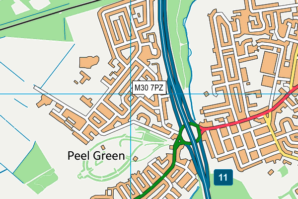 M30 7PZ map - OS VectorMap District (Ordnance Survey)