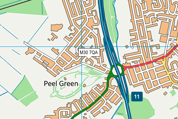M30 7QA map - OS VectorMap District (Ordnance Survey)