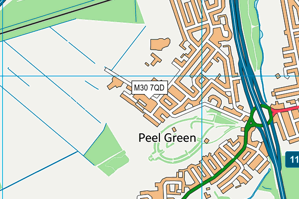 M30 7QD map - OS VectorMap District (Ordnance Survey)