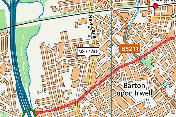 M30 7WD map - OS VectorMap District (Ordnance Survey)