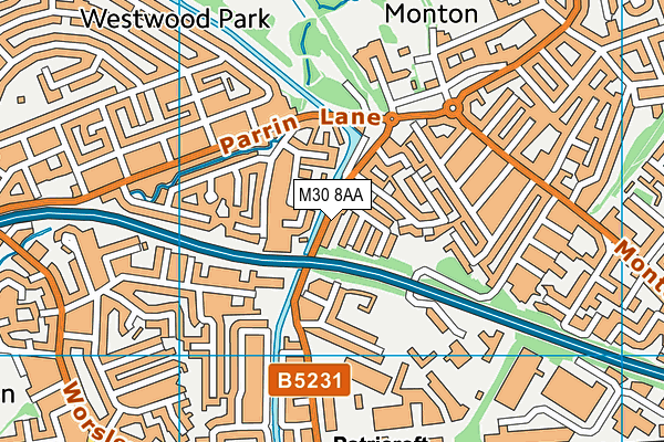 M30 8AA map - OS VectorMap District (Ordnance Survey)