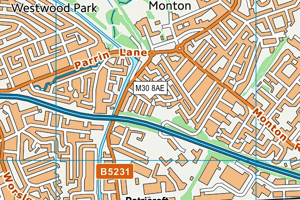 M30 8AE map - OS VectorMap District (Ordnance Survey)