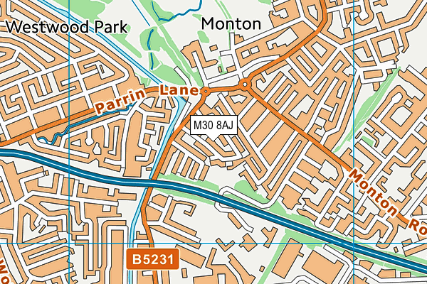 M30 8AJ map - OS VectorMap District (Ordnance Survey)