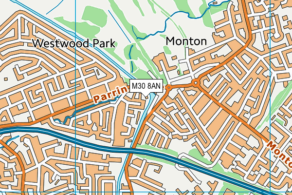 M30 8AN map - OS VectorMap District (Ordnance Survey)