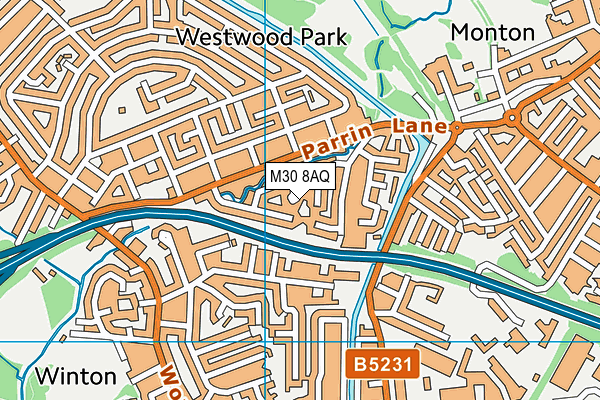 M30 8AQ map - OS VectorMap District (Ordnance Survey)