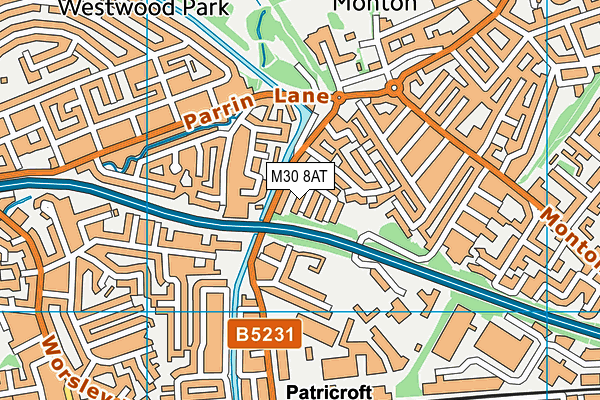 M30 8AT map - OS VectorMap District (Ordnance Survey)