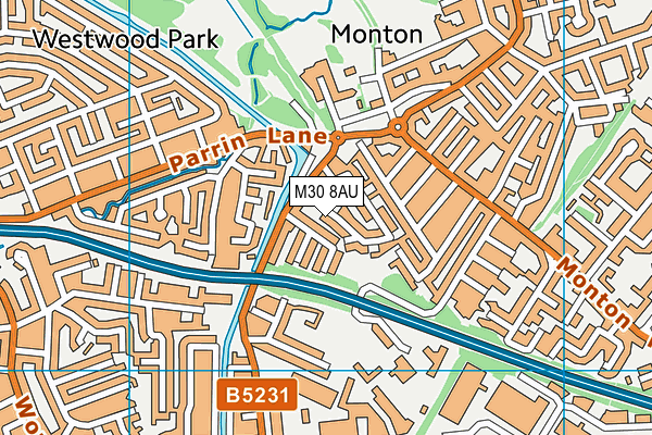 M30 8AU map - OS VectorMap District (Ordnance Survey)