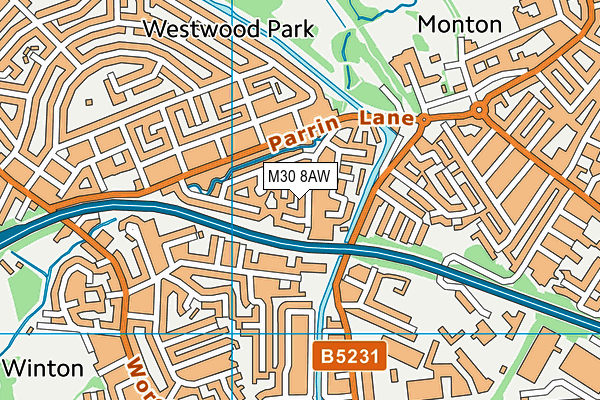 M30 8AW map - OS VectorMap District (Ordnance Survey)