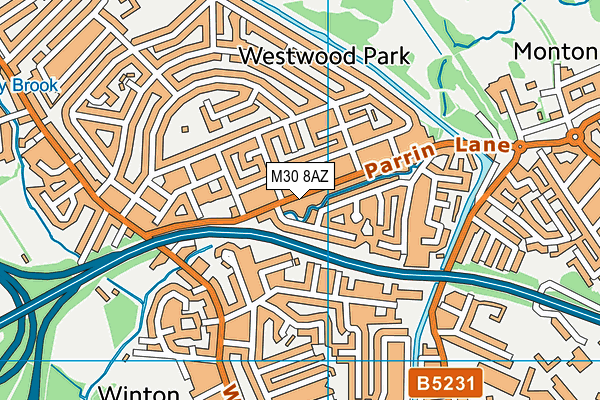 M30 8AZ map - OS VectorMap District (Ordnance Survey)