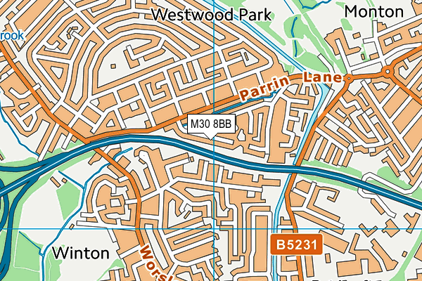 M30 8BB map - OS VectorMap District (Ordnance Survey)