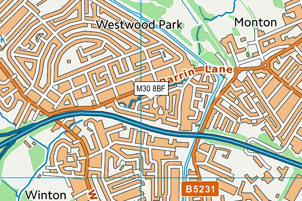 M30 8BF map - OS VectorMap District (Ordnance Survey)