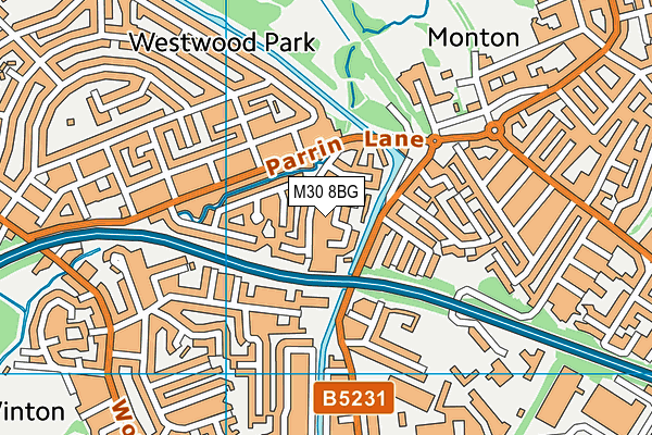 M30 8BG map - OS VectorMap District (Ordnance Survey)