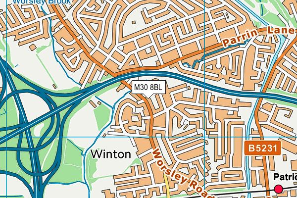 M30 8BL map - OS VectorMap District (Ordnance Survey)