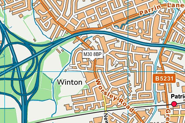 M30 8BP map - OS VectorMap District (Ordnance Survey)