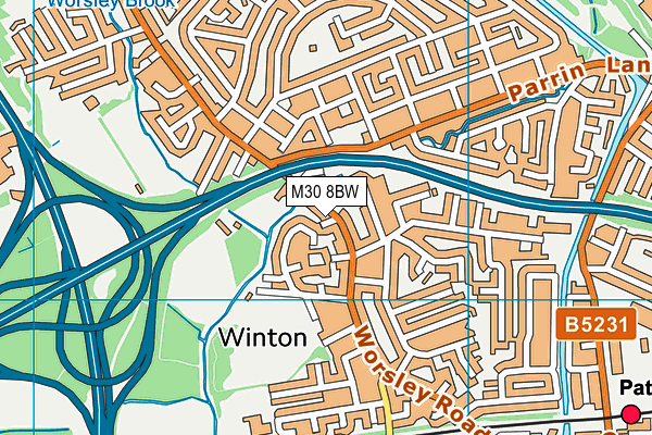 M30 8BW map - OS VectorMap District (Ordnance Survey)