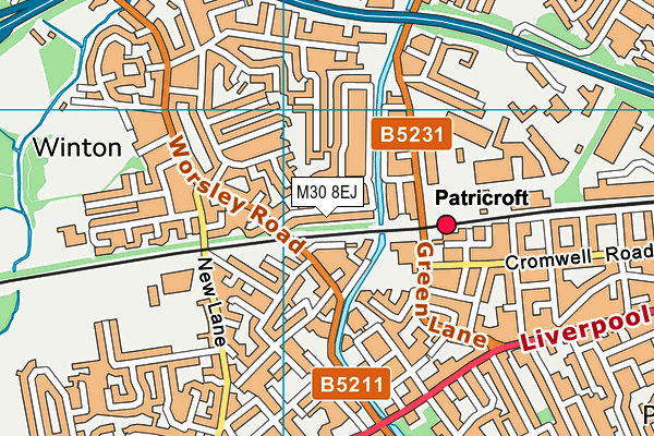 M30 8EJ map - OS VectorMap District (Ordnance Survey)