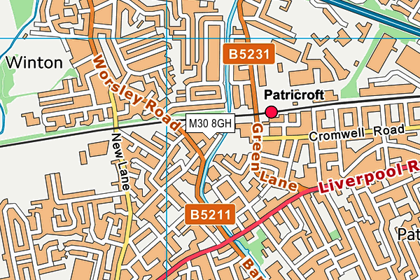 M30 8GH map - OS VectorMap District (Ordnance Survey)