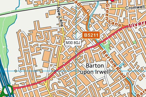 M30 8GJ map - OS VectorMap District (Ordnance Survey)