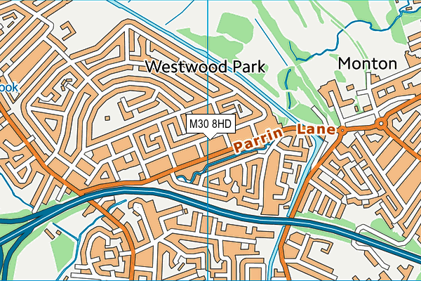 M30 8HD map - OS VectorMap District (Ordnance Survey)