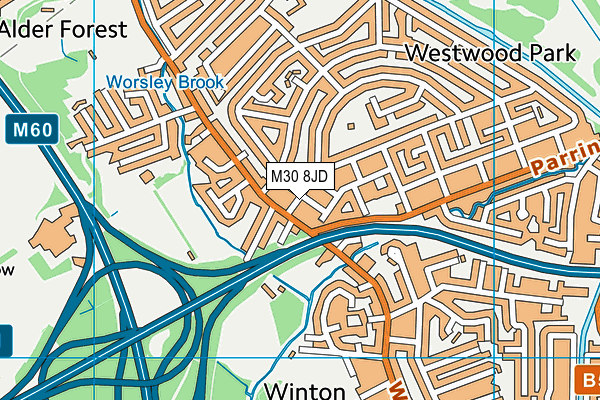 M30 8JD map - OS VectorMap District (Ordnance Survey)