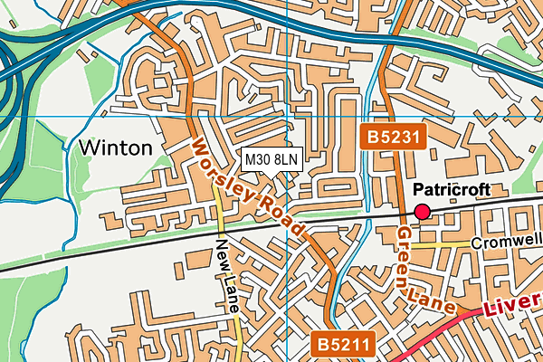 M30 8LN map - OS VectorMap District (Ordnance Survey)