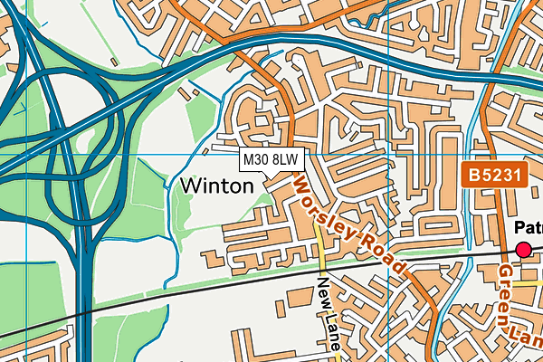 M30 8LW map - OS VectorMap District (Ordnance Survey)