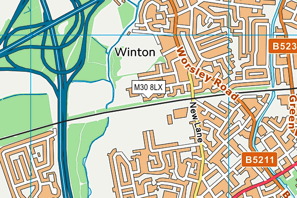 M30 8LX map - OS VectorMap District (Ordnance Survey)