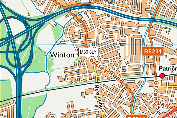 M30 8LY map - OS VectorMap District (Ordnance Survey)