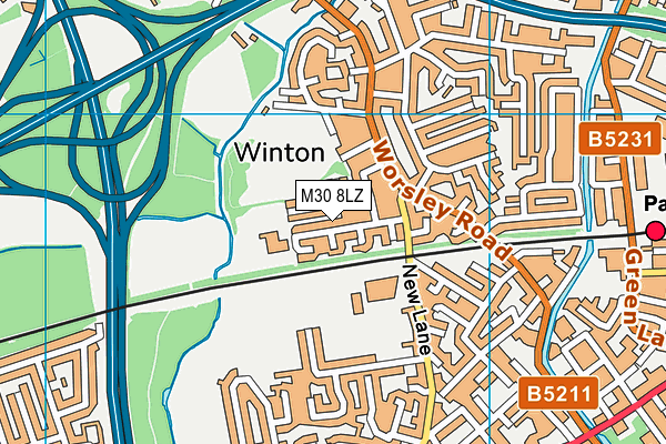 St Gilbert's RC Primary School map (M30 8LZ) - OS VectorMap District (Ordnance Survey)