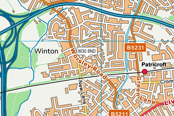 M30 8ND map - OS VectorMap District (Ordnance Survey)