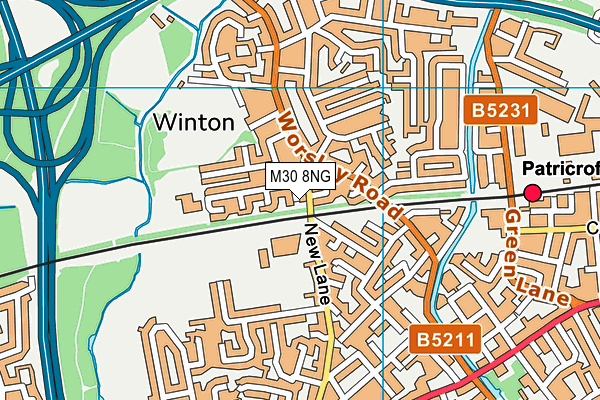 M30 8NG map - OS VectorMap District (Ordnance Survey)