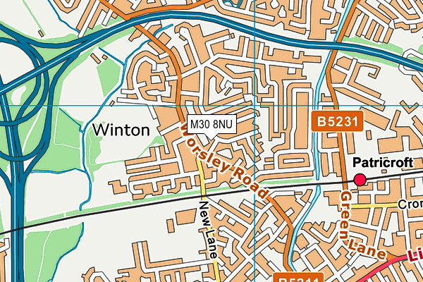 M30 8NU map - OS VectorMap District (Ordnance Survey)