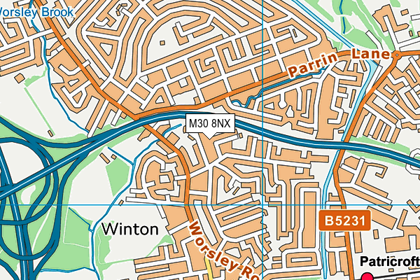 M30 8NX map - OS VectorMap District (Ordnance Survey)