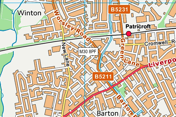 M30 8PF map - OS VectorMap District (Ordnance Survey)