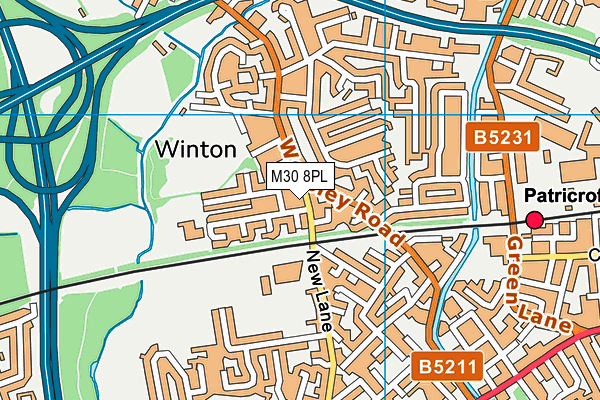 M30 8PL map - OS VectorMap District (Ordnance Survey)