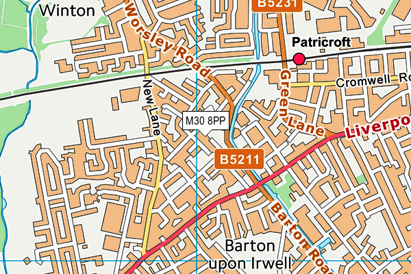 M30 8PP map - OS VectorMap District (Ordnance Survey)