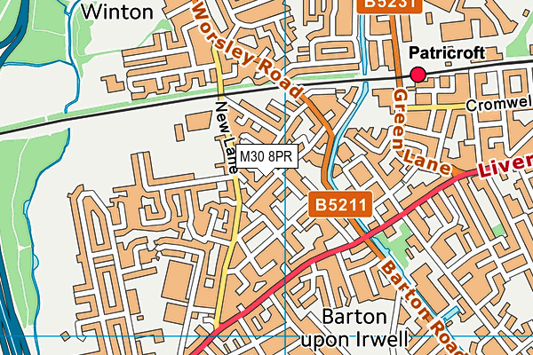 M30 8PR map - OS VectorMap District (Ordnance Survey)