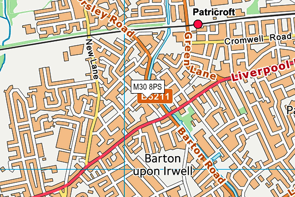 M30 8PS map - OS VectorMap District (Ordnance Survey)