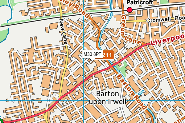 M30 8PT map - OS VectorMap District (Ordnance Survey)