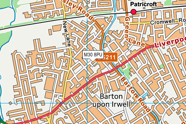 M30 8PU map - OS VectorMap District (Ordnance Survey)